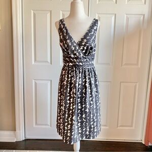 Ann Taylor Gray Silk Cotton Blend A-line Dress